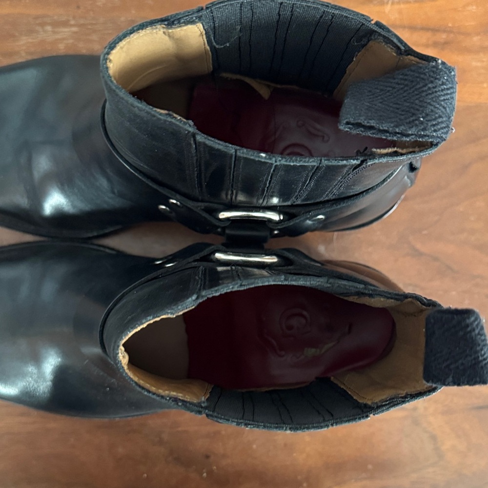 Black Leather Ankle Boots - Picture 12 of 13